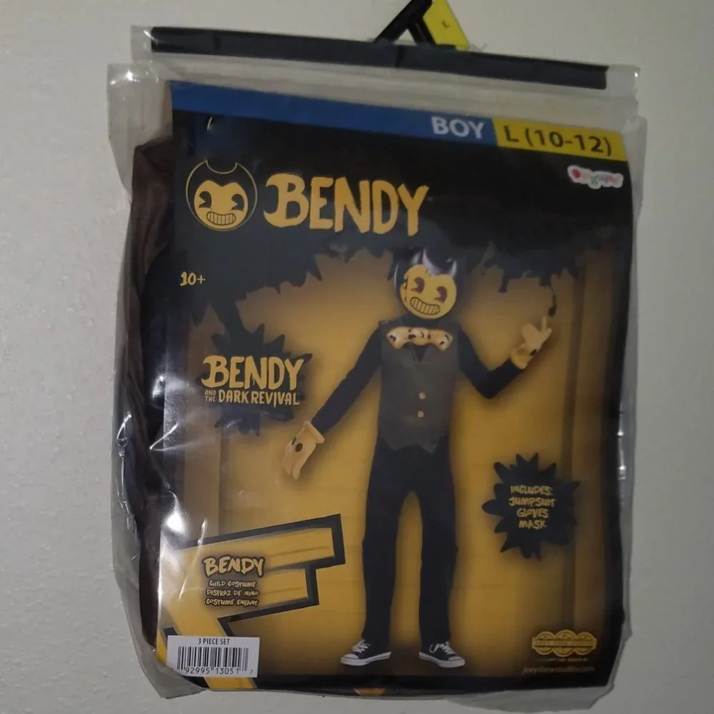 NEW Bendy & Dark Revival Halloween Costume Boys Medium 8-10 Large 10-12